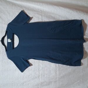 Aventura Organic Cotton Dark Teal Blue Tunic A Line Knit Dress